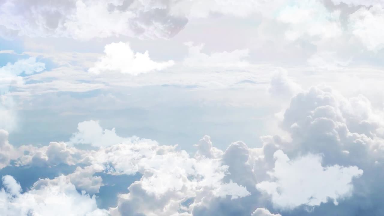 Blue sky with white weather clouds and sun loop animation background green screen alpha the summer