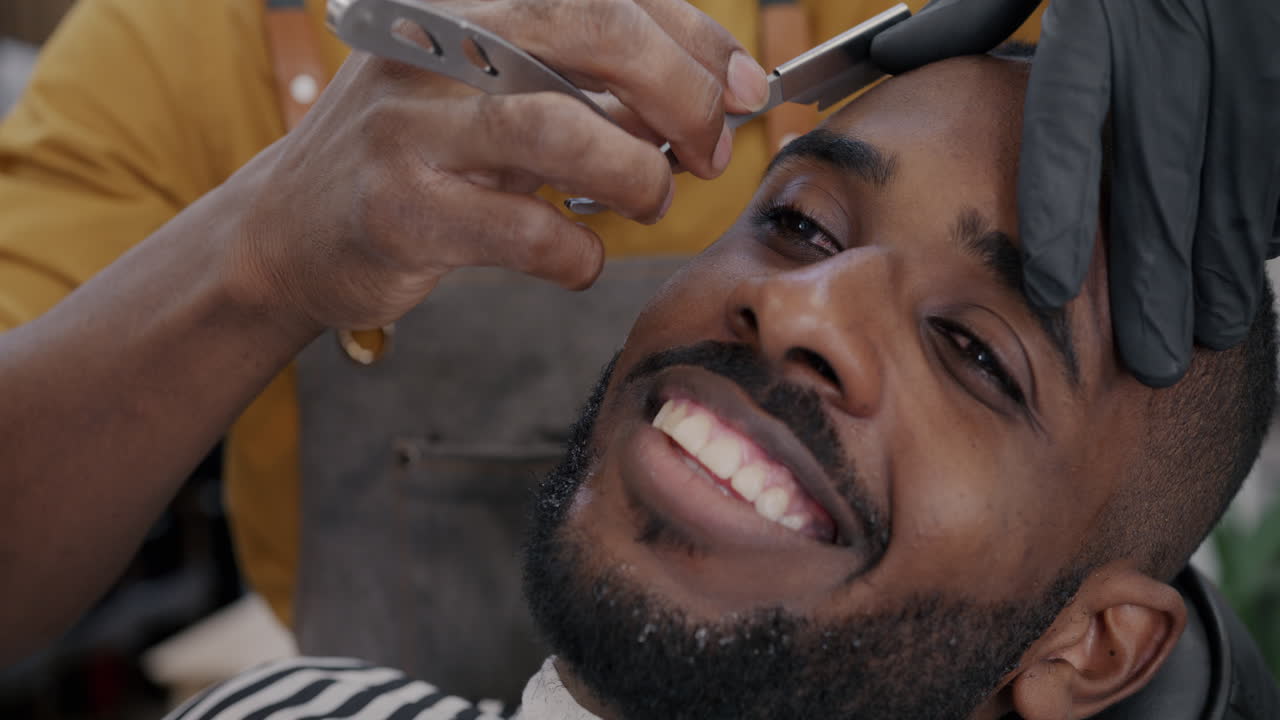 Happy Customer at the Barber Shop