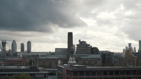 london city skyline view with cloudy sky