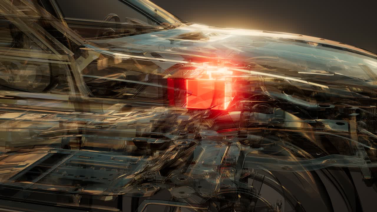 자동차 배터리가 자동차에서 보입니다.