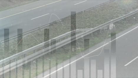 막대 그래프를 가진 고속도로