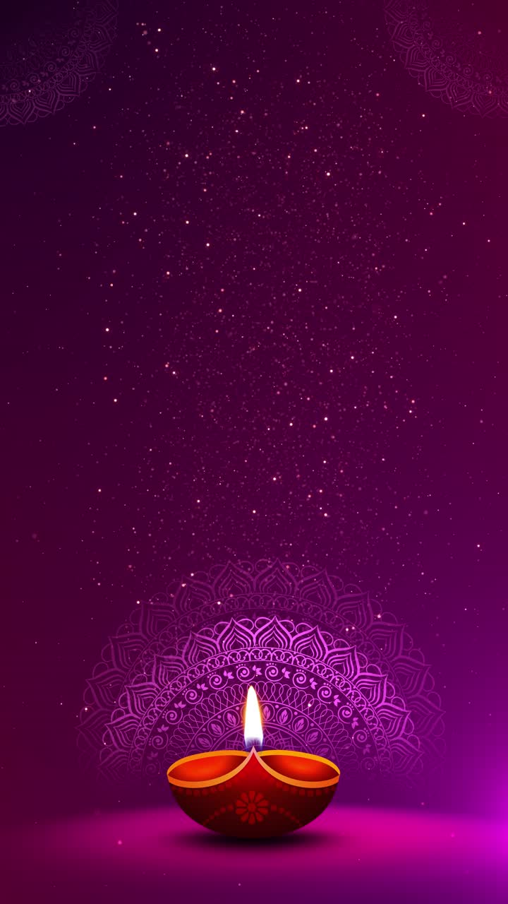 Renderizado 3D de una diya encendida en un escenario con motivo del festival de Diwali sobre un fondo festivo. Festival de la luz de la India, lámpara de aceite