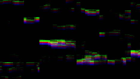 glitches digitales bucle sin costuras. daño a la señal de video retro futurista con píxeles muertos, ruido y errores de interferencia