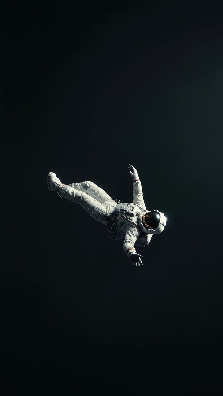 Astronauta fluttuante nello spazio infinito