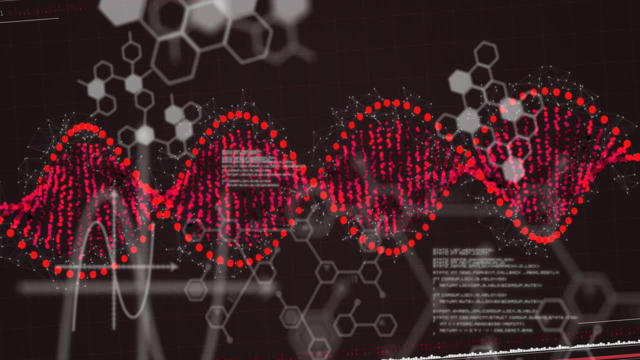 dna 가닥 스핀링을 통해 과학 데이터 처리의 애니메이션