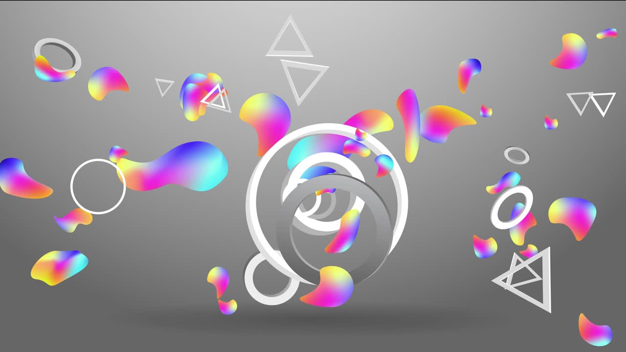 gotas fluidas coloridas volando y cayendo 4k