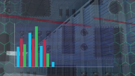 Animation-of-financial-data-processing-over-computer-server