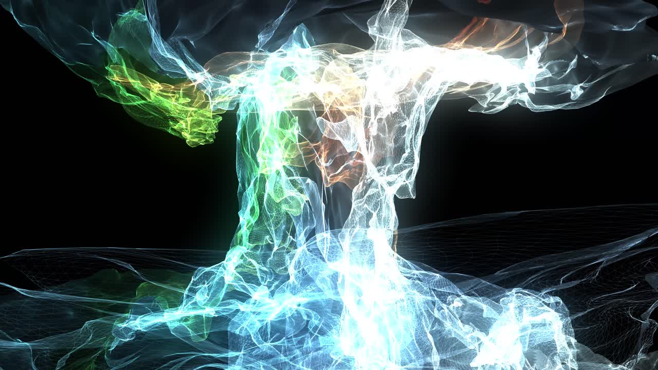 Abstract background of multicolored smoke underwater