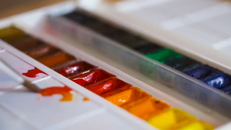 paleta de pinturas en acuarela
