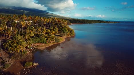 nice aerial shot over molokai hawaii coastline