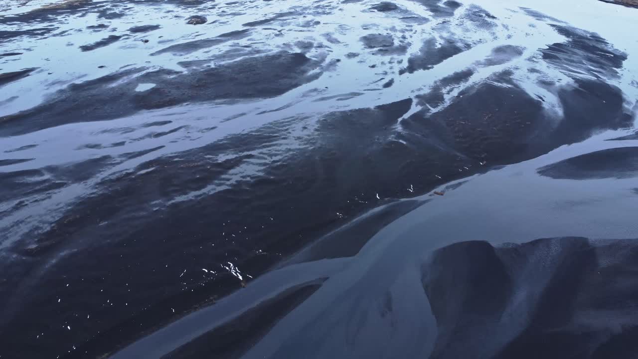 Aerial breathtaking view if river estuary in nature