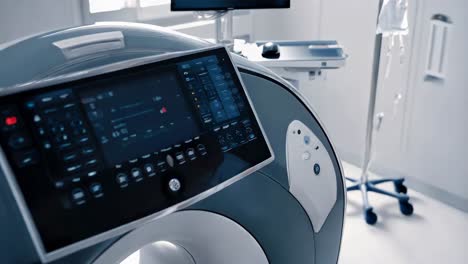 medical professional using a modern diagnostic machine