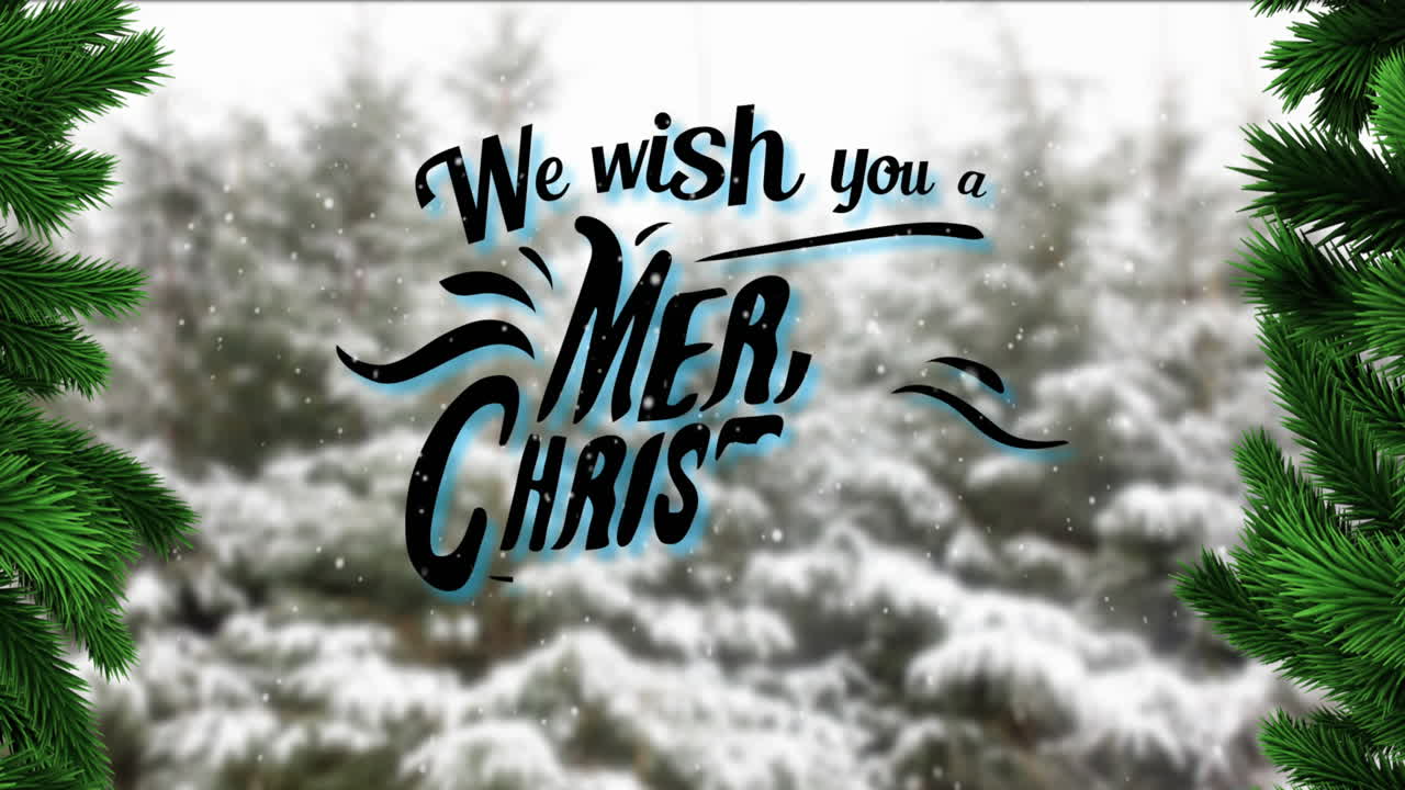 Animation von „Wir wünschen Ihnen frohe Weihnachten“ im Winter
