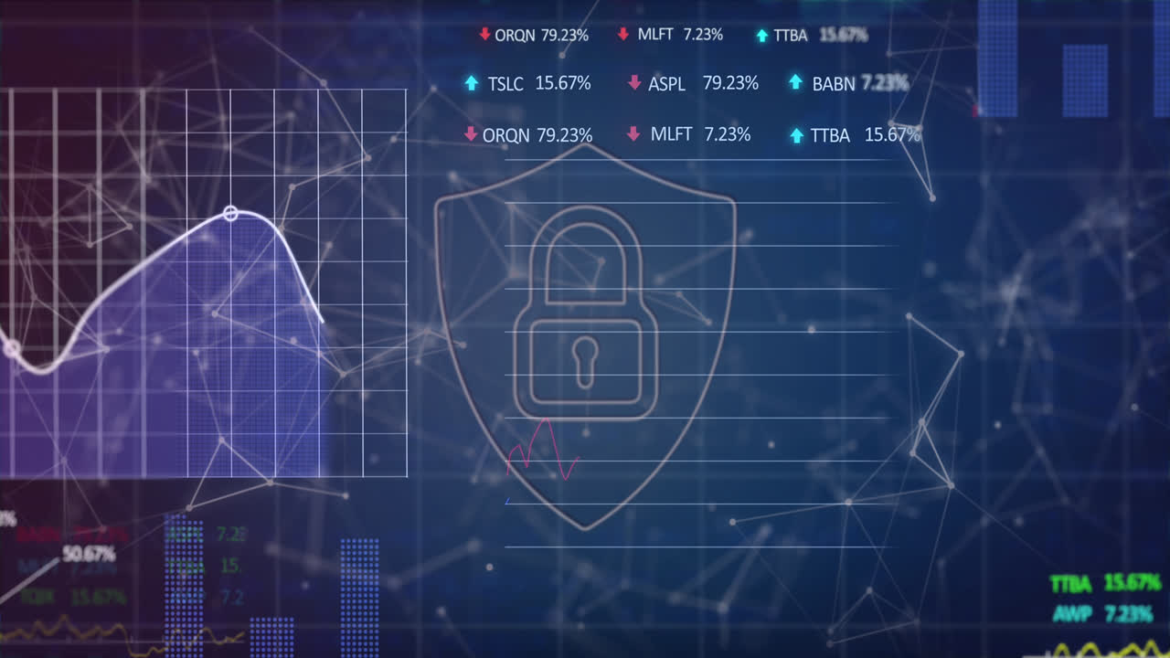 animación del procesamiento de datos financieros sobre el mapa del mundo