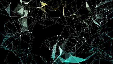 abstract digital connection moving dots and lines. technology background. network connection structure. 3d. seamless loop. 4k
