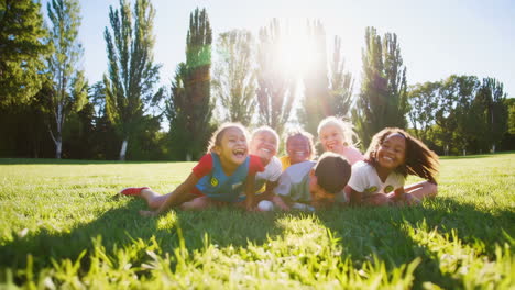 joyful children playing in a sunny park