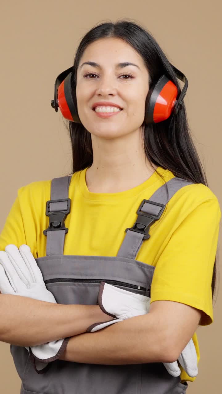 Professional Woman in Work Uniform with Safety Gear