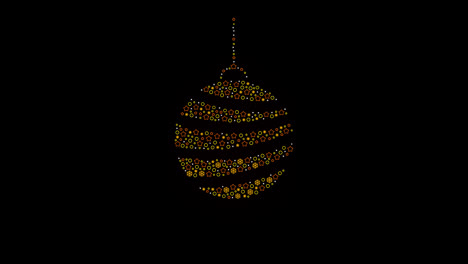 merry-Christmas-ball-hanging-animation,-New-year-toy-ball-rotate-decoration-Ornament-with-alpha-channel