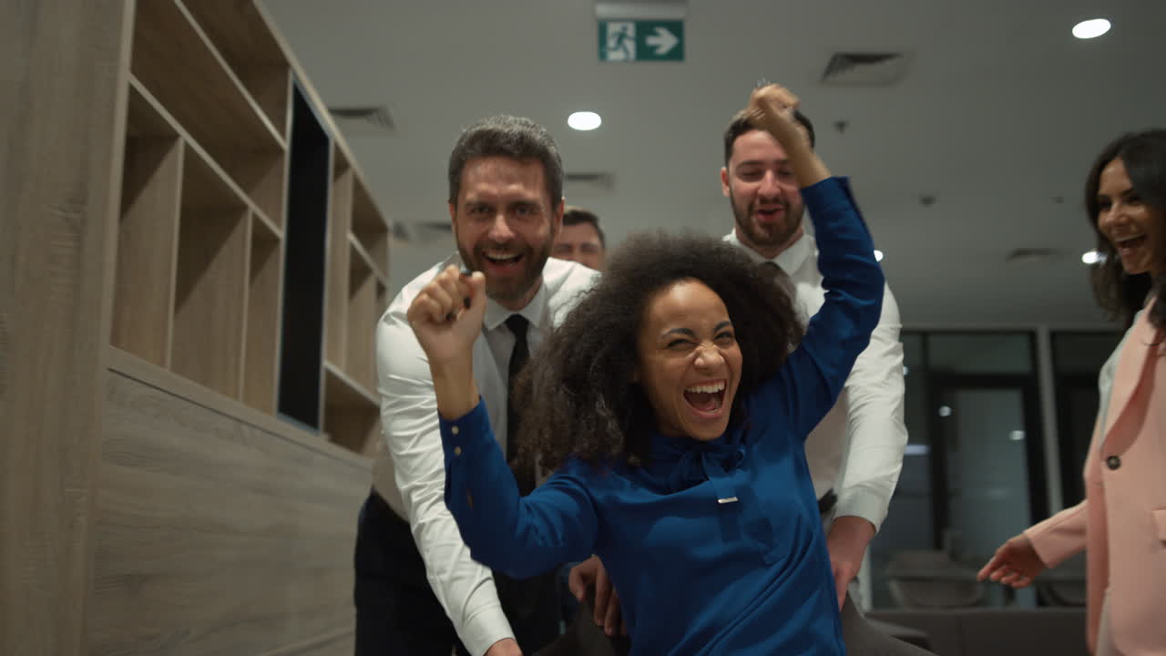 Multiethnic business team having fun