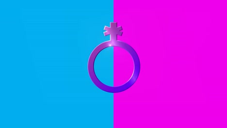 non binary gender symbol on pink and blue background