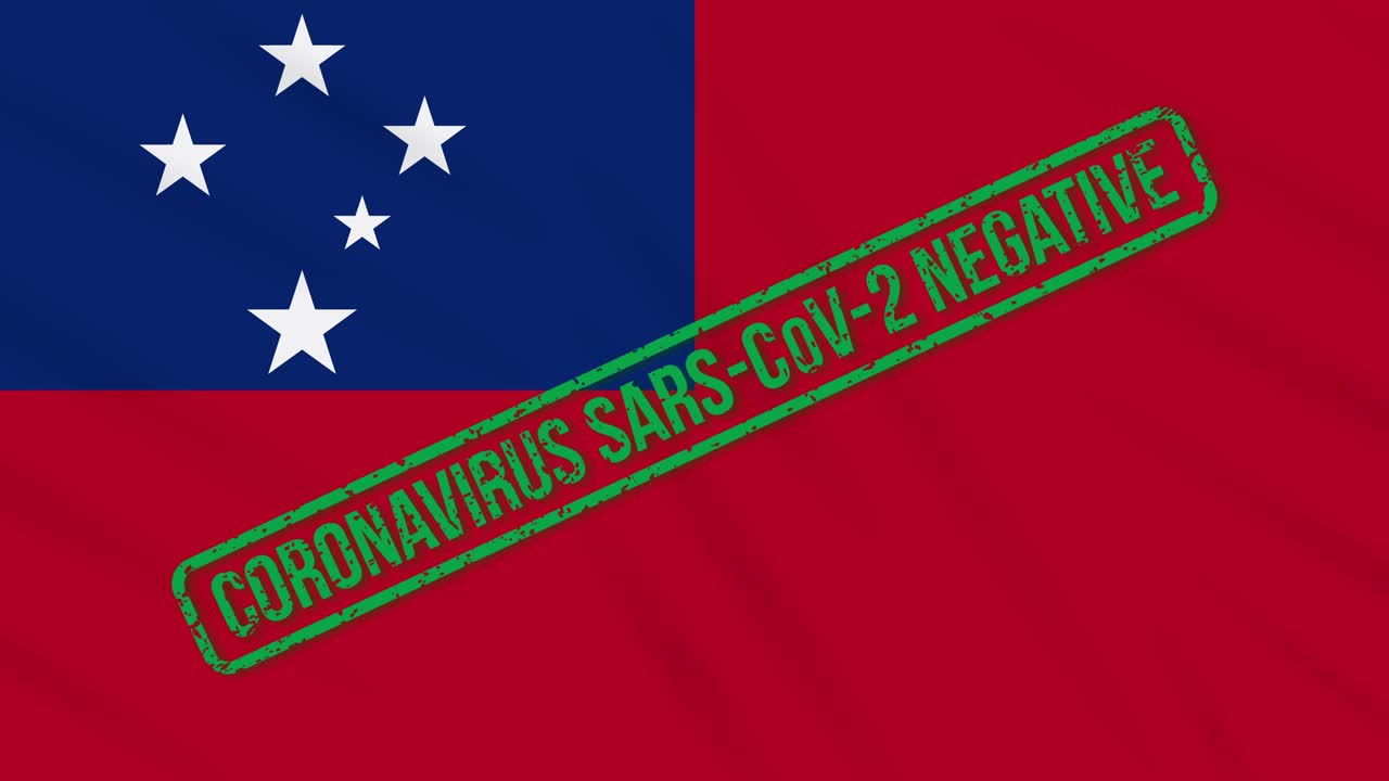 코로나 바이러스로부터의 자유의 녹색 스프와 함께 흔들리는 사모아 발, 루프