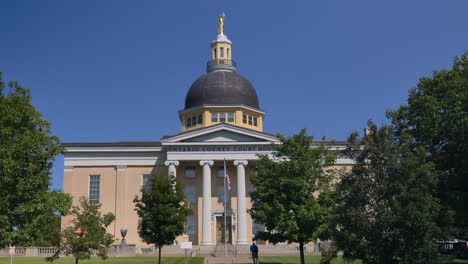 static shot of the beautiful courthouse in canandaigua, new york near canandaigua lake