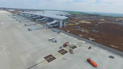 aerial view of airport construction site