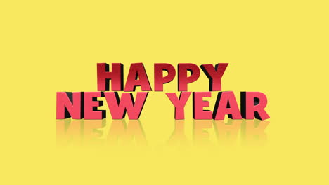 Cartoon-Happy-New-Year-text-on-a-vibrant-yellow-gradient