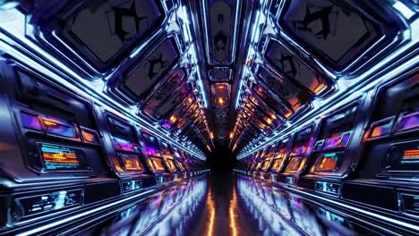 túnel de ciencia ficción futurista con iluminación de neón