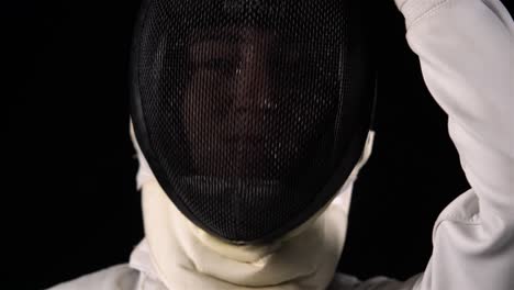 female fencer with equipment