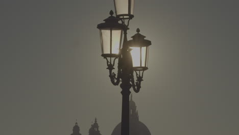 Venice Streetlamp at Sunrise/Sunset in Fog