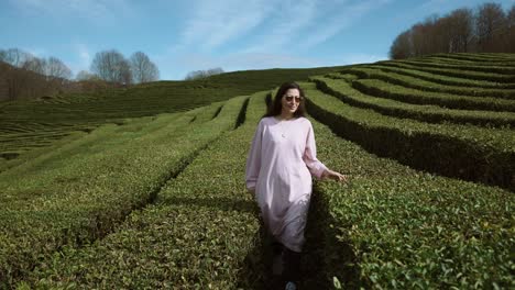 beautiful woman in natural maze