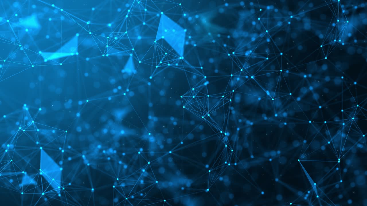 Abstract Blue Digital Network Connections Flowing