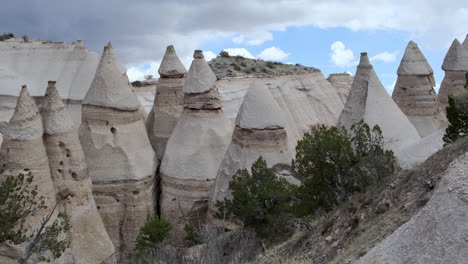 pan of rock formations tent rocks national monument