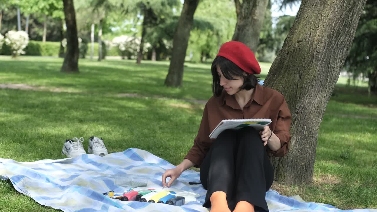 Artista de pintura a color