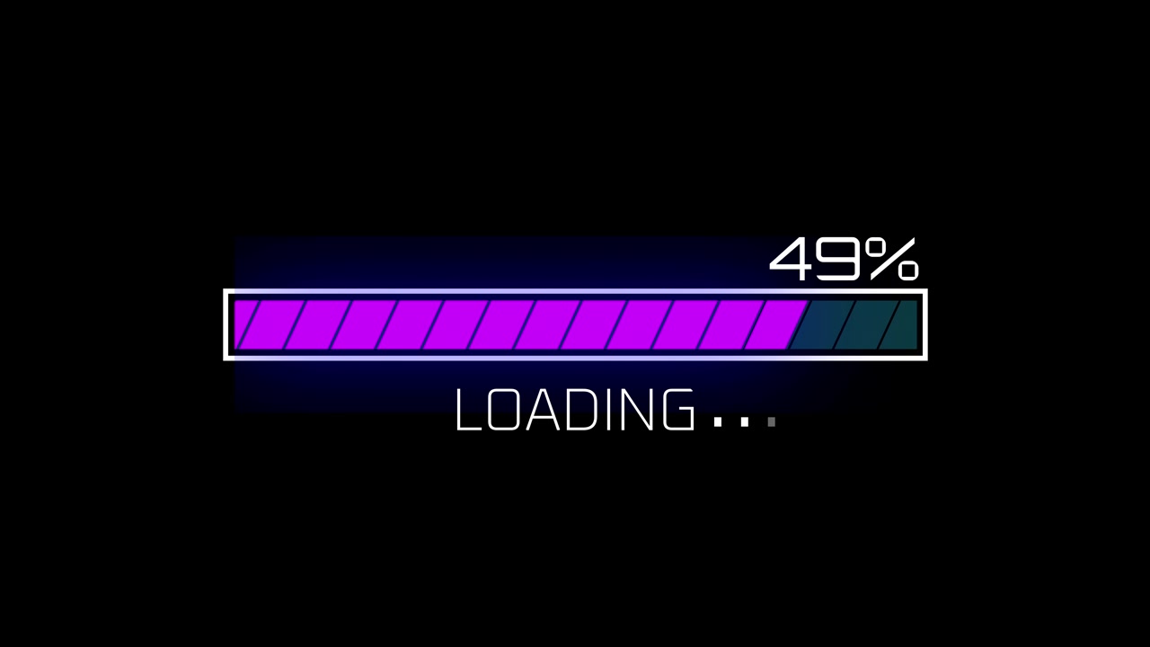 Digital Loading Progress Bar Animation with Percentage