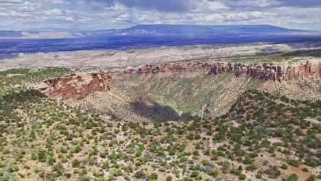 drone flyover of a canyon at colorado national monument park in palisades, colorado