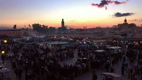 jemaa el fna square crowded after sunset morocco