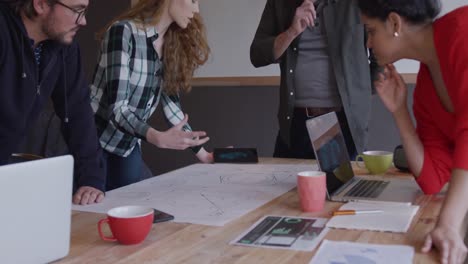 group of colleagues working in a creative office