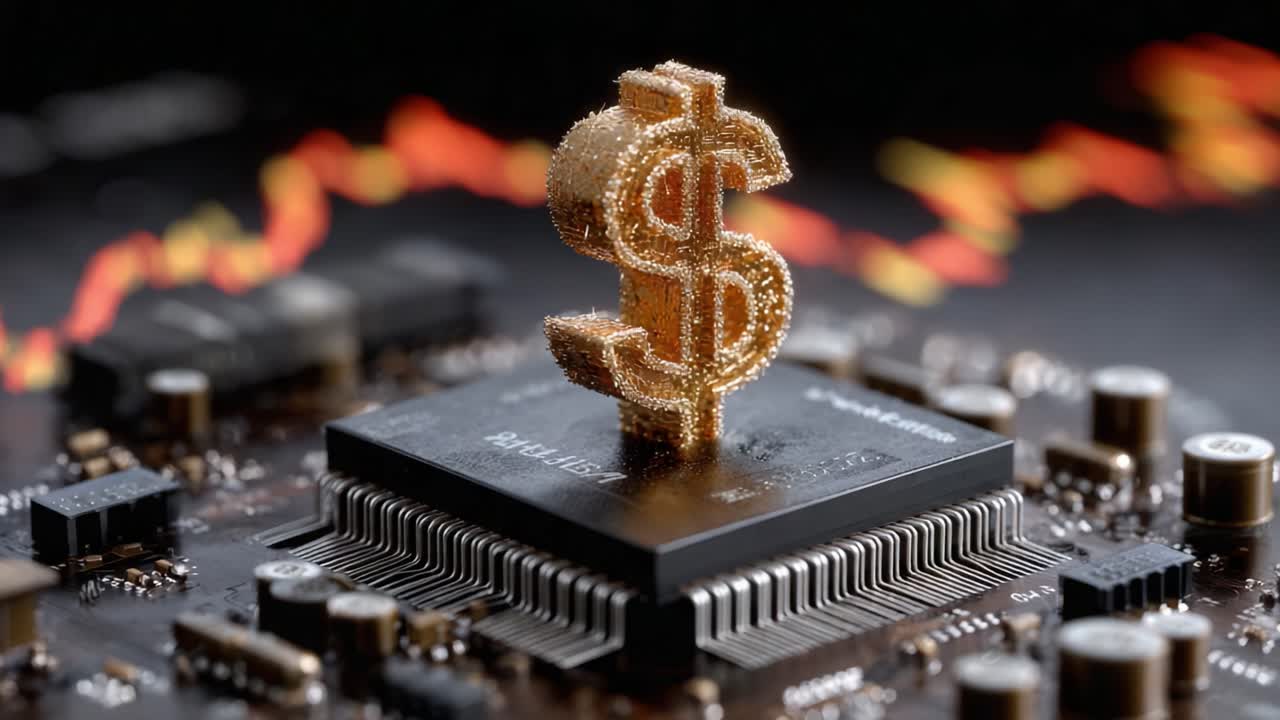 Exploring the Intersection of Technology and Finance: A Glimpse at Digital Currency Innovations with a Dollar Symbol on a Circuit Board