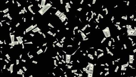 money stack falling money isolated us bill finance concept one hundred dollar banknotes flying