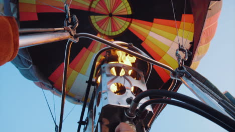 gas burner blowing up hot air balloon