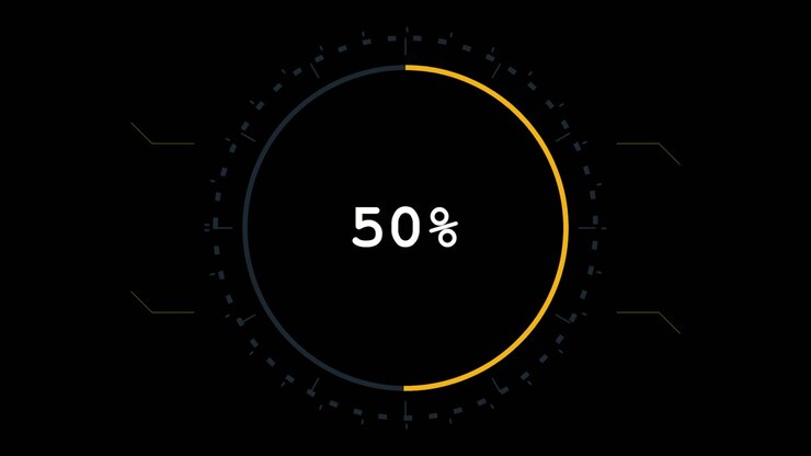 Digital Loading Progress Circle with Percentage Counter