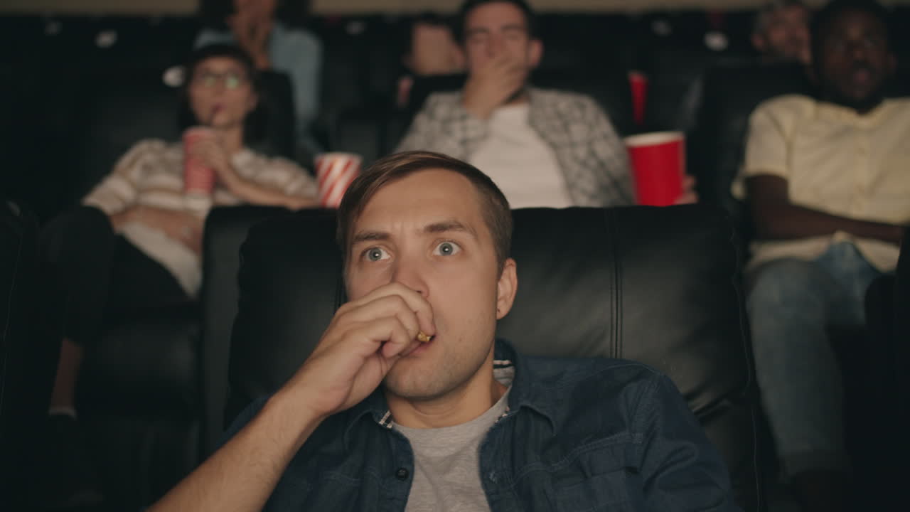 People watching a movie in a movie theater