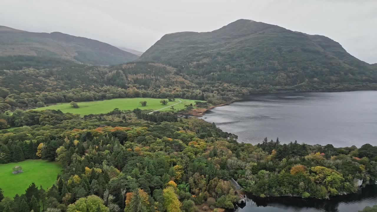 Lush landscape view of Muckross House area in Killarney, Ireland