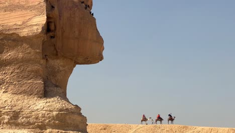 sphinx up-close in giza governorate in cairo, egypt