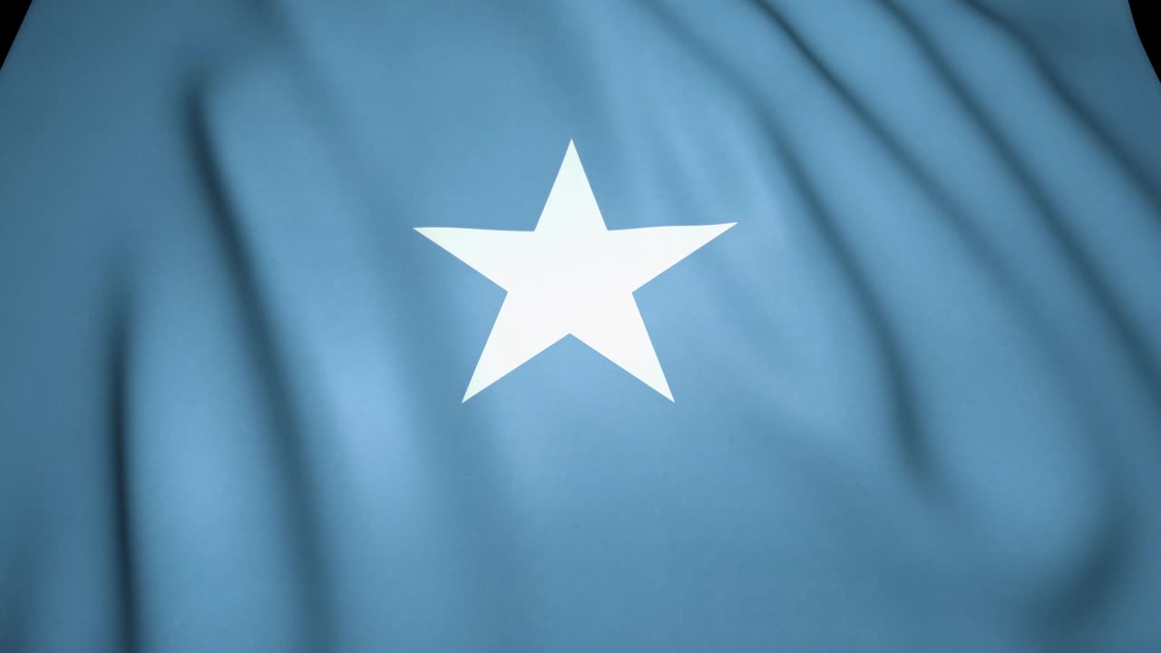 el fondo de la bandera realista de somalia agitando. animación de bucle
