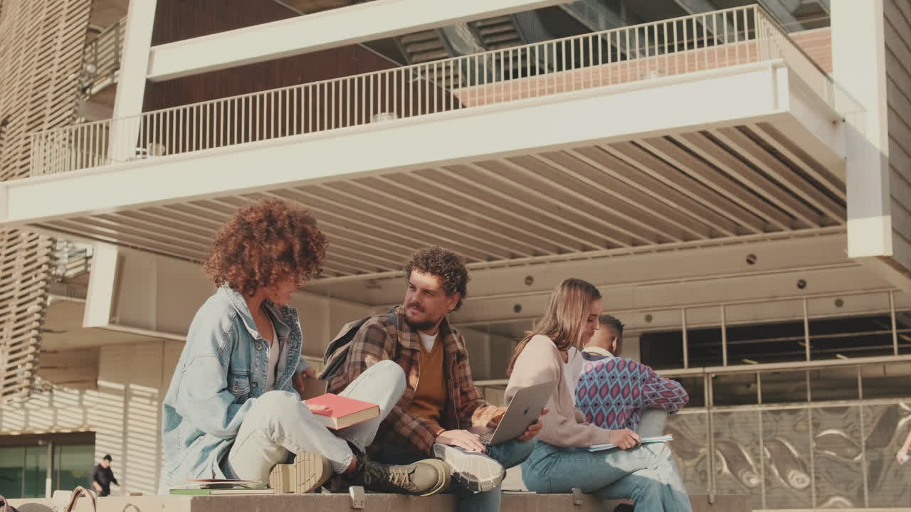 Students Studying Together on University Campus