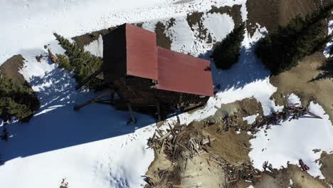 4k drone mine in rocky mountains