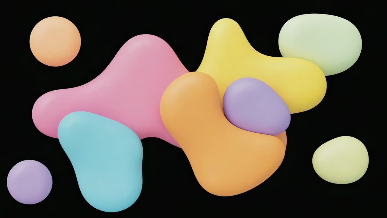 Abstract Colorful Shapes and Illuminated Orbs